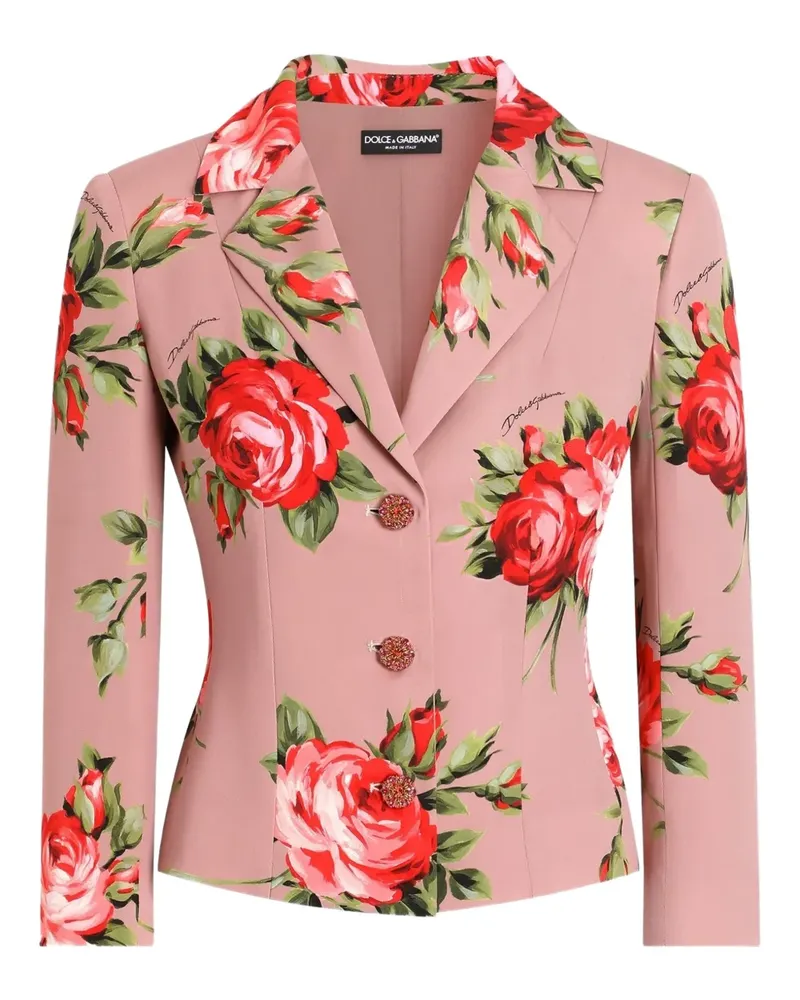 Dolce & Gabbana Geknöpfte Jacke mit Blumen - Rosa Rosa