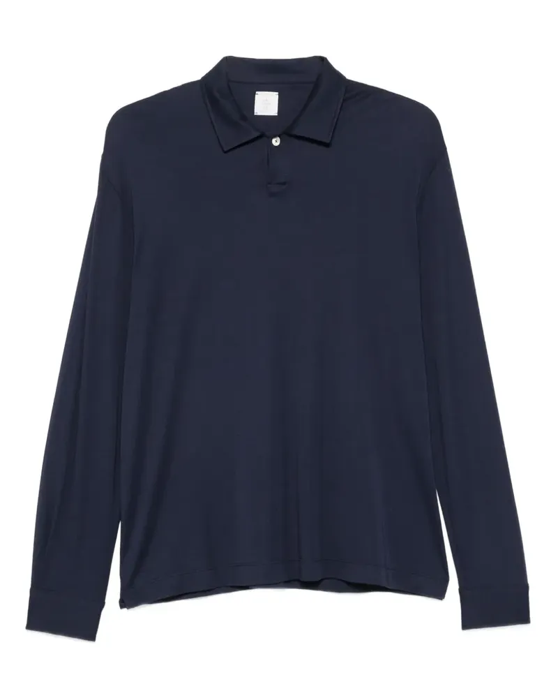 Eleventy Langärmeliges Poloshirt - Blau Blau