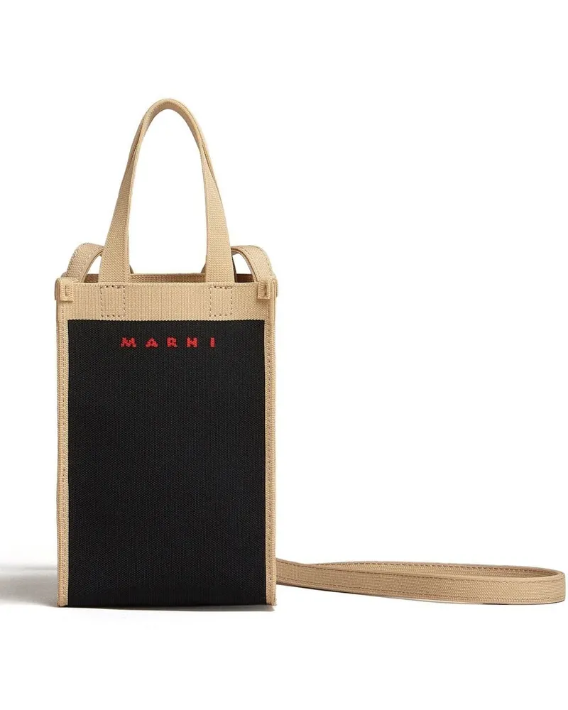 Marni Shopper mit Logo-Print - Schwarz Schwarz