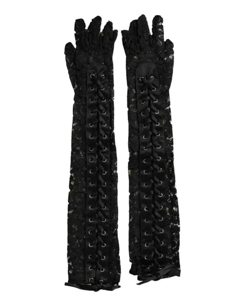 Dolce & Gabbana Taormina Handschuhe aus Spitze - Schwarz Schwarz