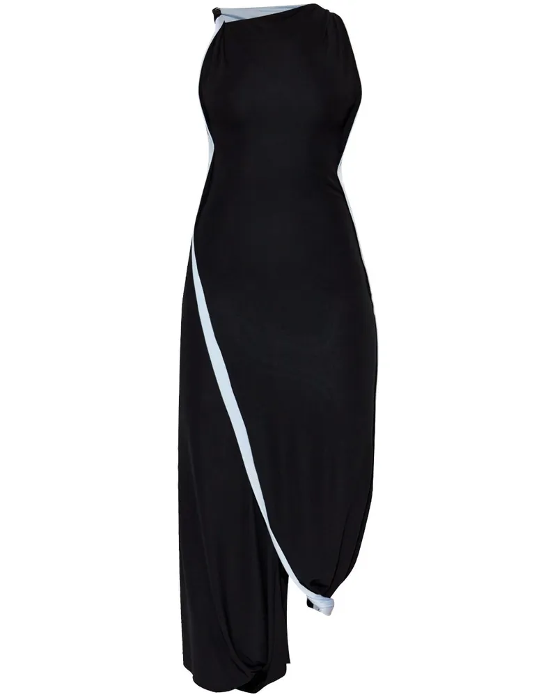 Victoria Beckham Asymmetrisches Maxikleid - Schwarz Schwarz