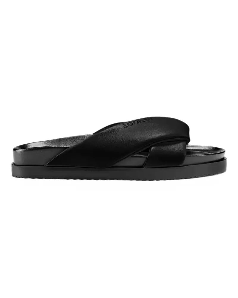 Bogner padded crossover-strap slides - Schwarz Schwarz