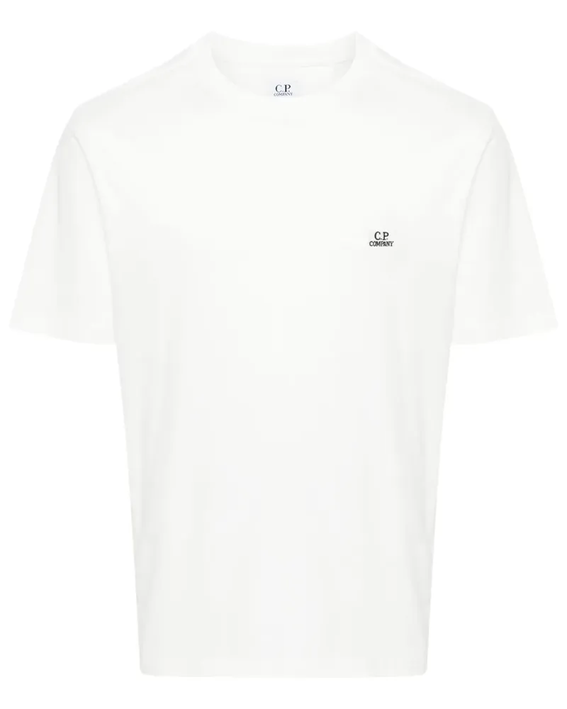 C.P. Company T-Shirt mit Logo-Stickerei - Weiß Weiß