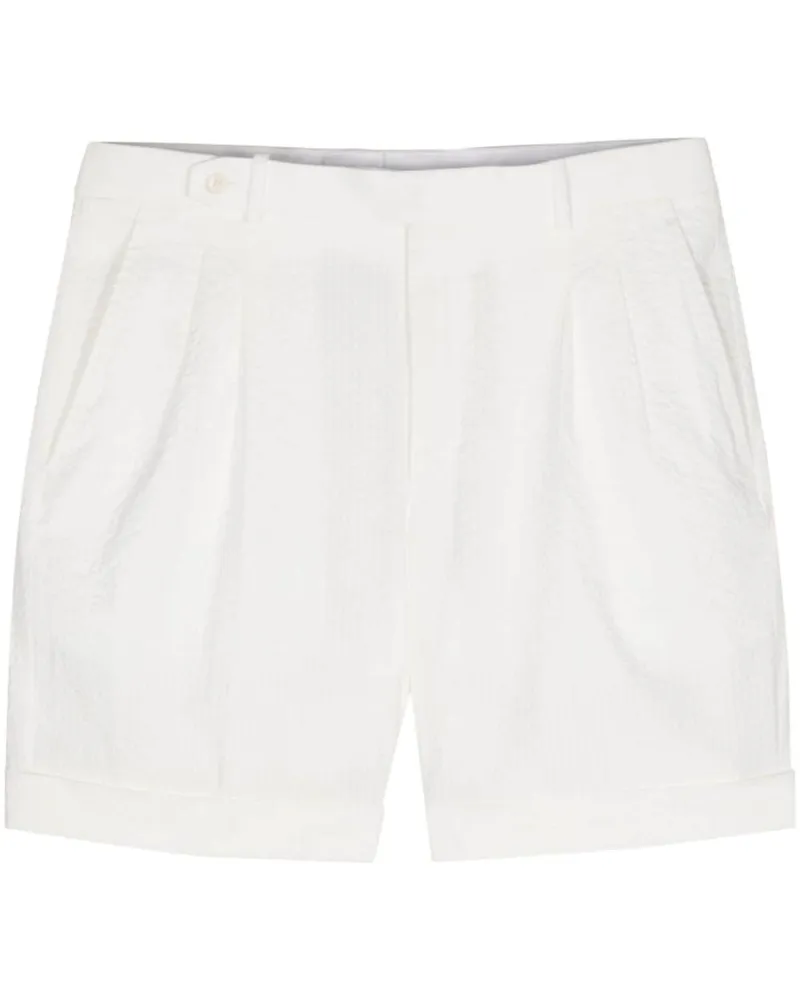 Brioni Chino-Shorts aus Seersucker - Weiß Weiß