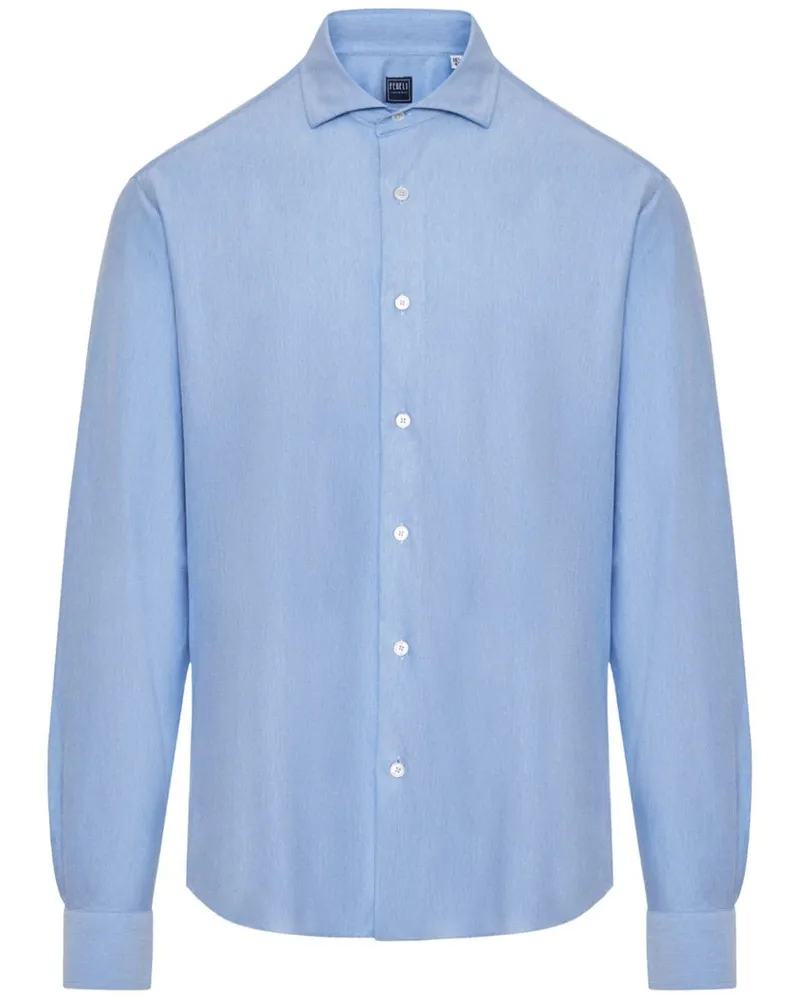 Fedeli Hemd aus Popeline Blau