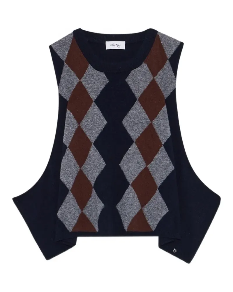 ottod’Ame Pullover mit asymmetrischem Saum - Blau Blau
