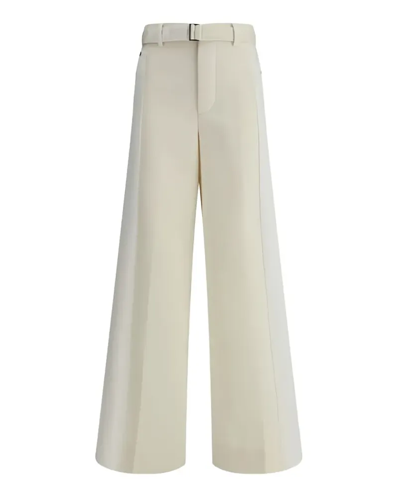 Sacai belted panelled trousers - Weiß Weiß