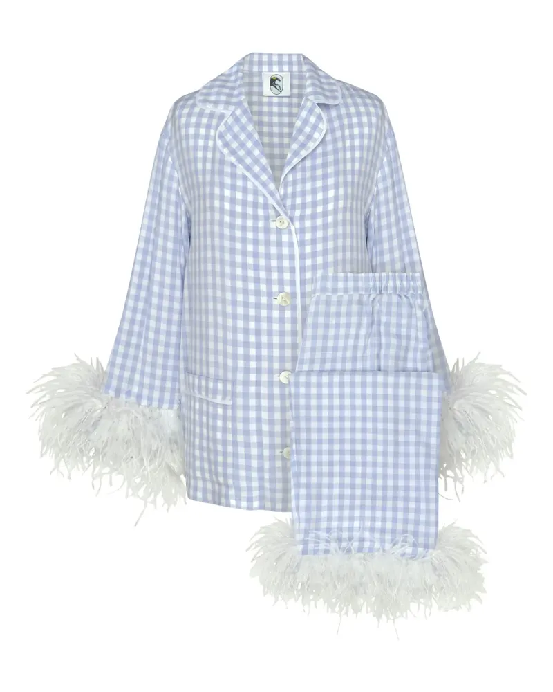 SLEEPER Pyjama mit Vichy-Karo - Blau Blau