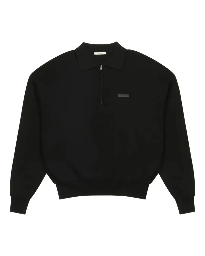 Entire Studios quarter-zip logo-plaque polo shirt - Schwarz Schwarz