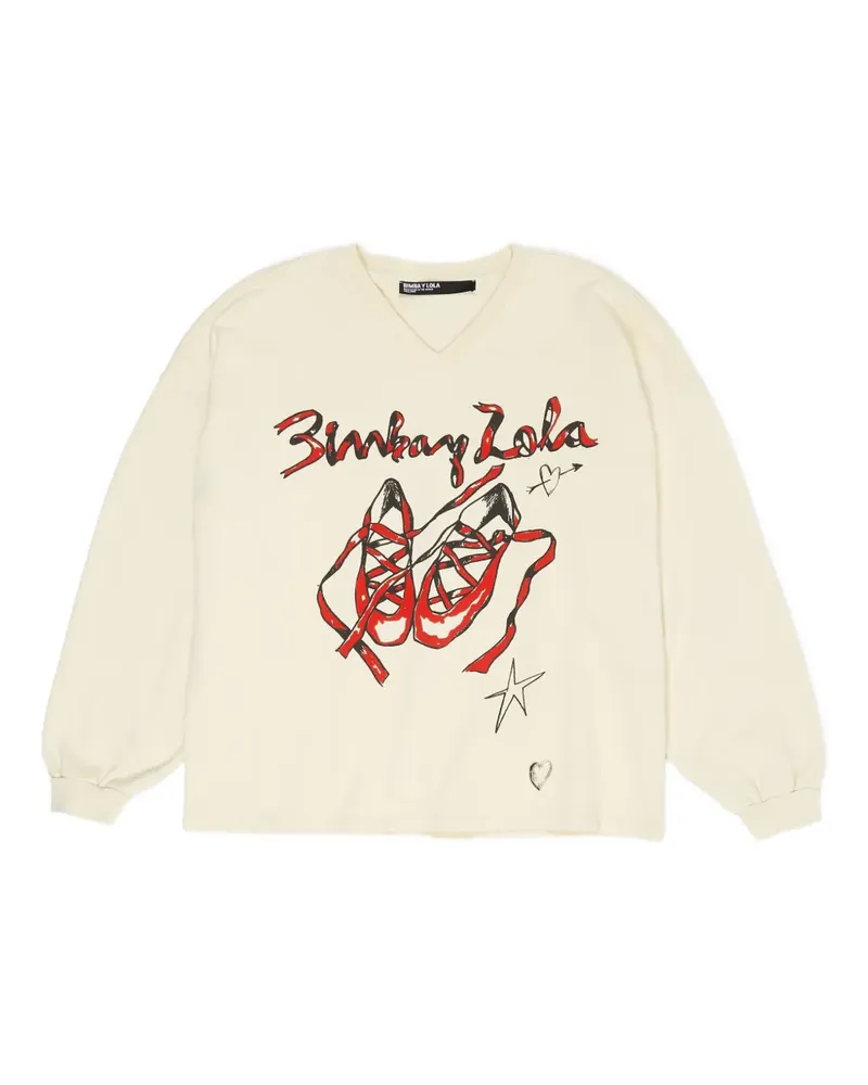 BIMBA Y LOLA Sweatshirt mit V-Ausschnitt - Nude Nude