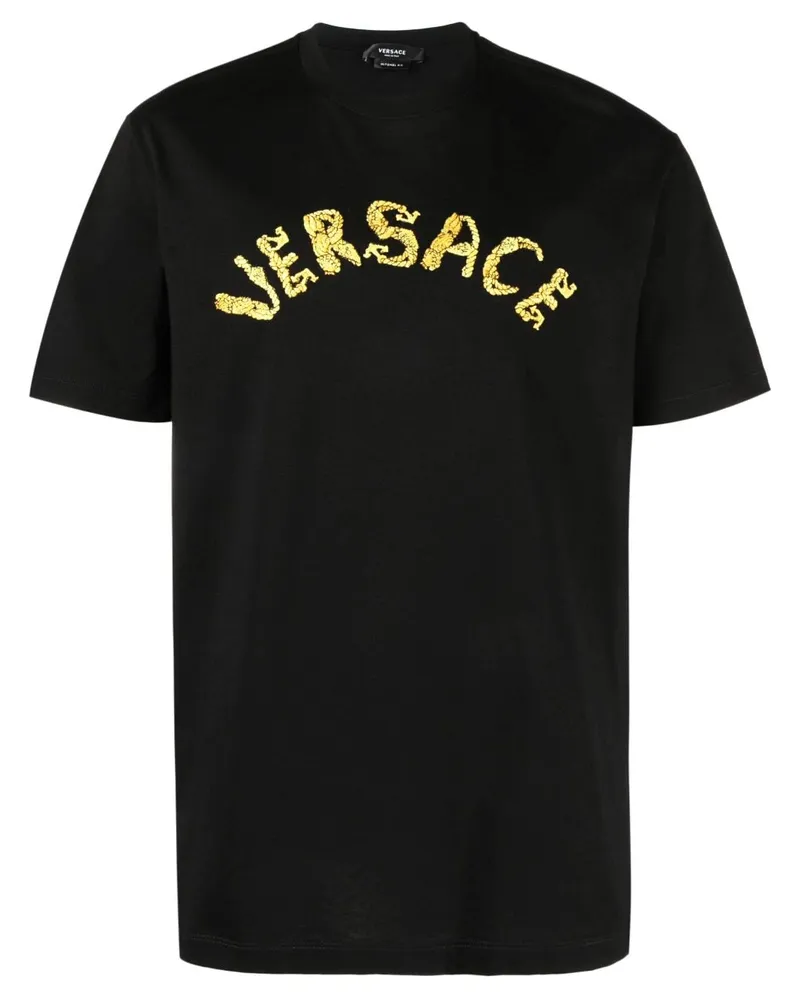 Versace Seashell Baroque cotton T-Shirt - Schwarz Schwarz
