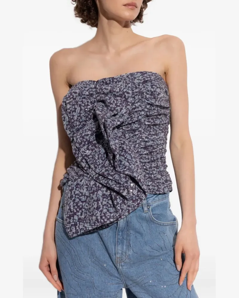 ROTATE Birger Christensen Bluse mit Blumen-Print - Violett Violett