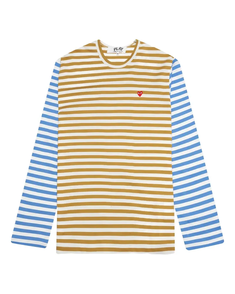 Comme des Garçons Gestreiftes Langarmshirt - Grün Grün