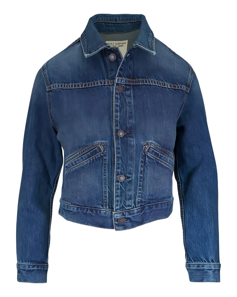 Nili Lotan Carly Simon contrast-stitch denim jacket - Blau Blau