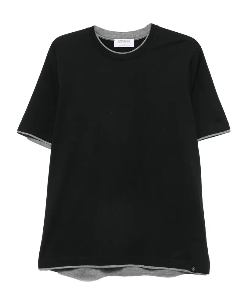 Gran Sasso layered-effect cotton T-shirt - Schwarz Schwarz