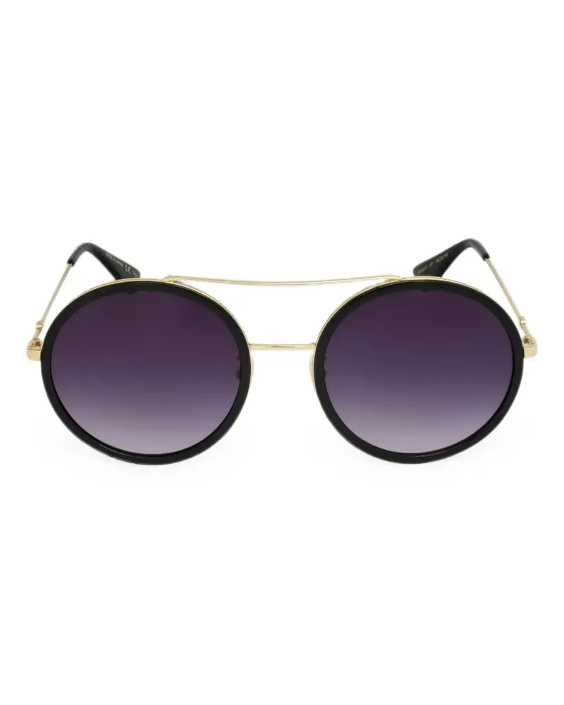 Gucci Sonnenbrille mit rundem Gestell - Schwarz Schwarz