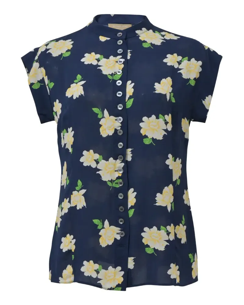 Michael Kors floral-print buttoned blouse - Blau Blau