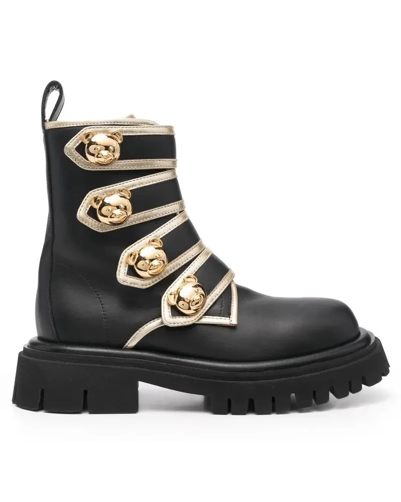 Moschino Stiefeletten mit Schnalle - Schwarz Schwarz