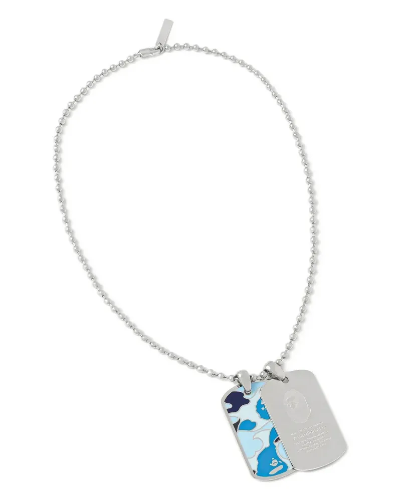 BAPE ABC camo dog-tag necklace - Silber Silber