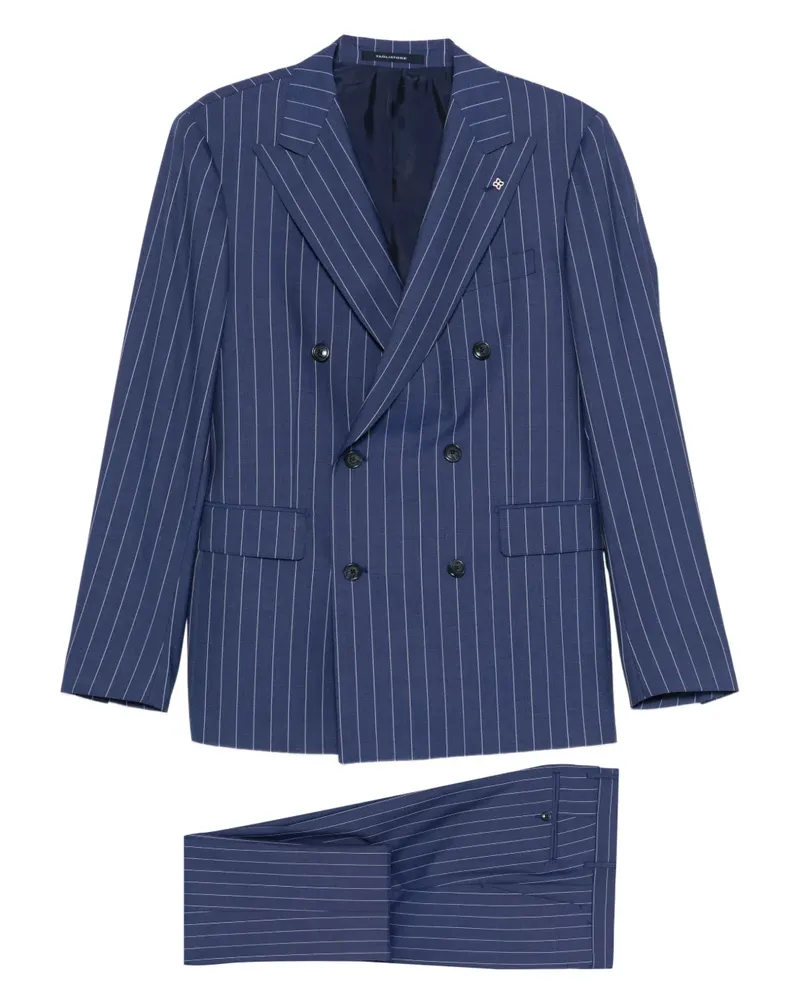 Tagliatore Doppelreihiger Anzug mit Nadelstreifen - Blau Blau