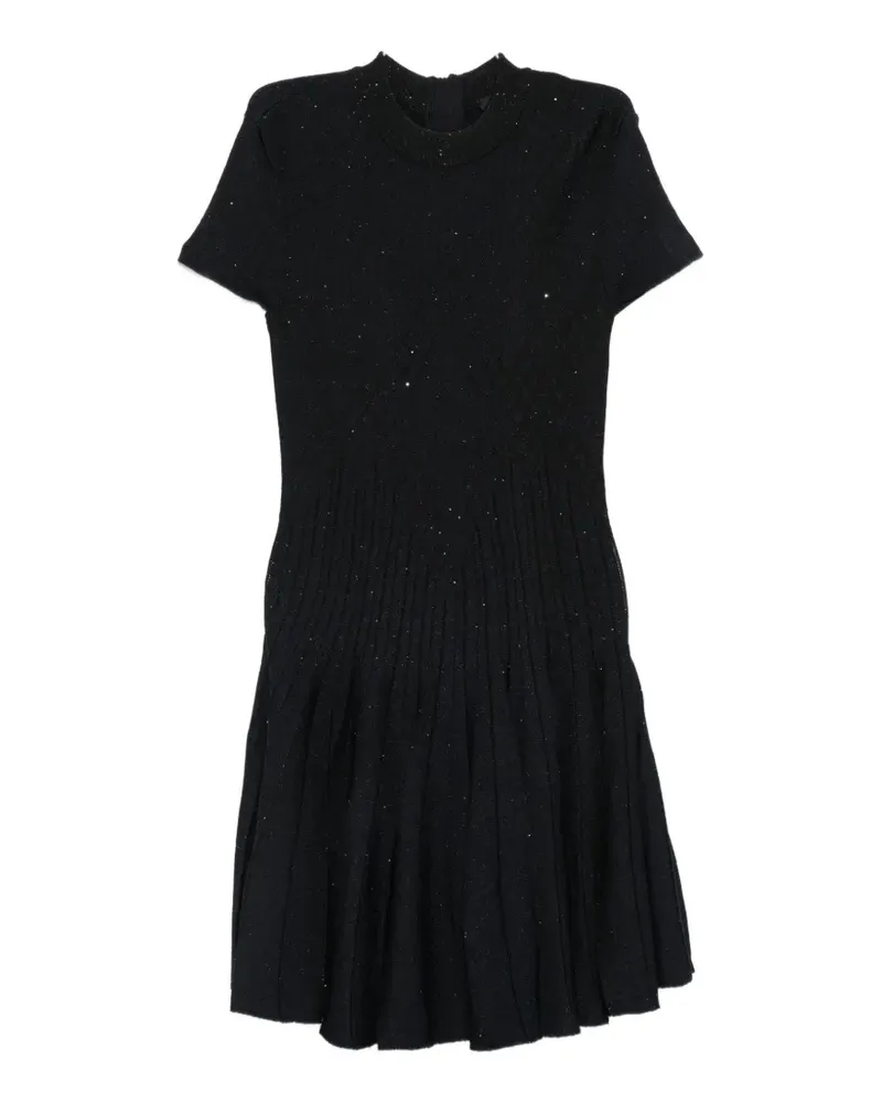 Balmain sequin-embellished ribbed-knit mini dress - Schwarz Schwarz