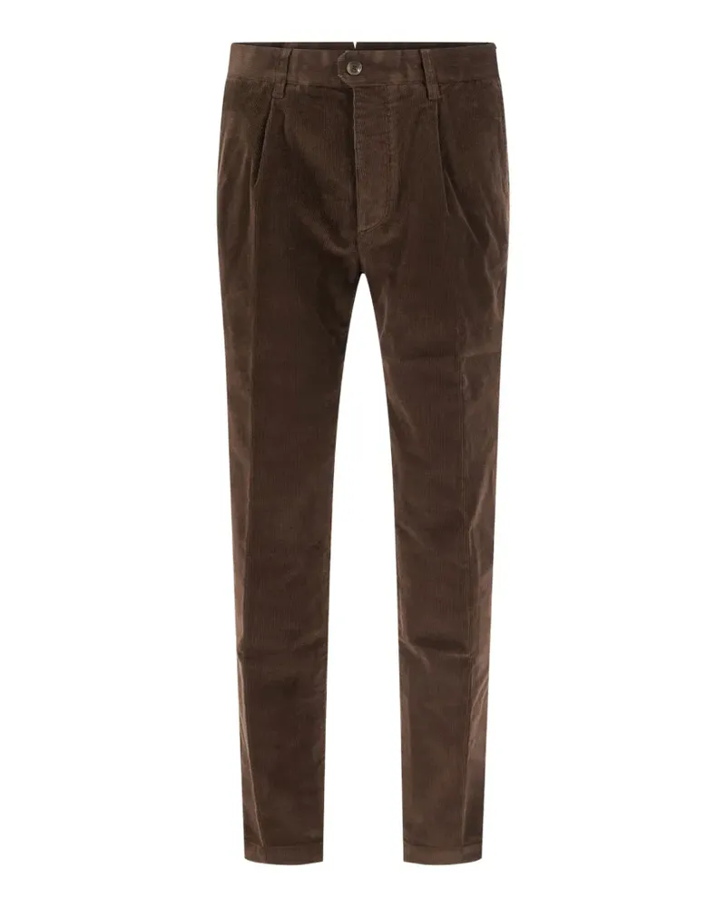 Incotex pleated corduroy trousers - Braun Braun