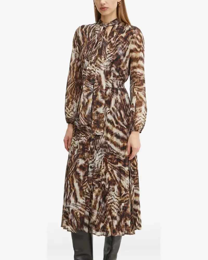 Liu Jo Midikleid mit Animal-Print - Braun Braun