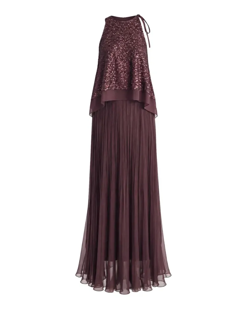 Irina Schrotter Libra sequin-embellished pleated maxi dress - Braun Braun