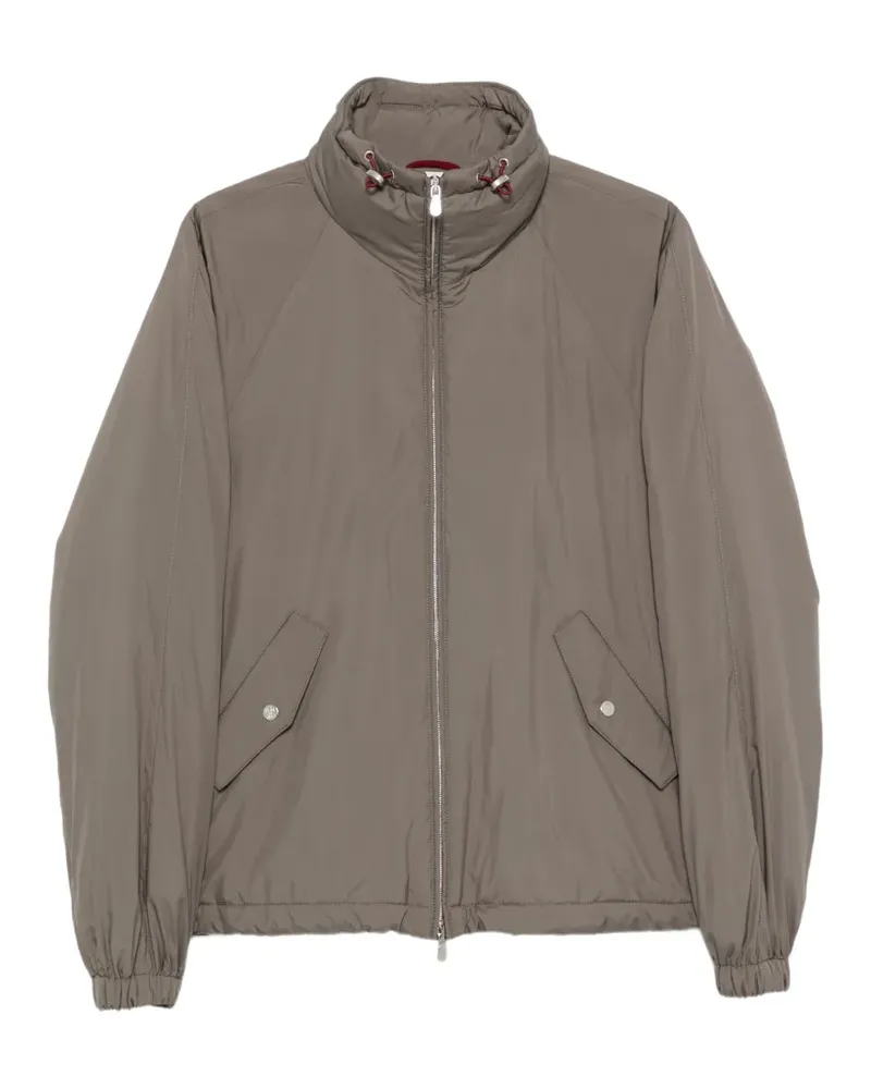Brunello Cucinelli high-neck raglan-sleeve coat - Grau Grau