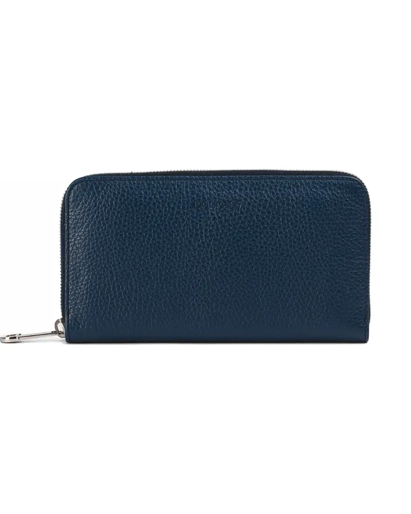 Doucal´s tumbled leather continental wallet - Blau Blau