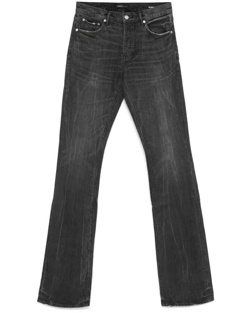 PURPLE BRAND P072 Raw Super Stack Schlagjeans - Schwarz Schwarz