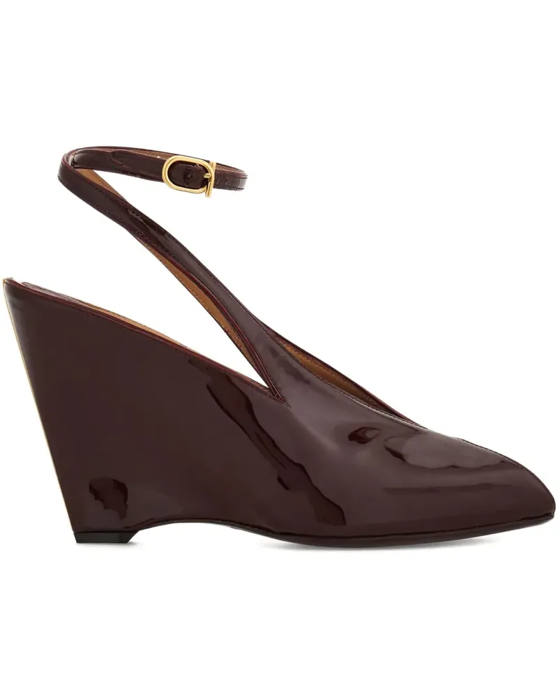 Ferragamo Peeptoe-Pumps mit Wedge-Absatz 90mm - Violett Violett
