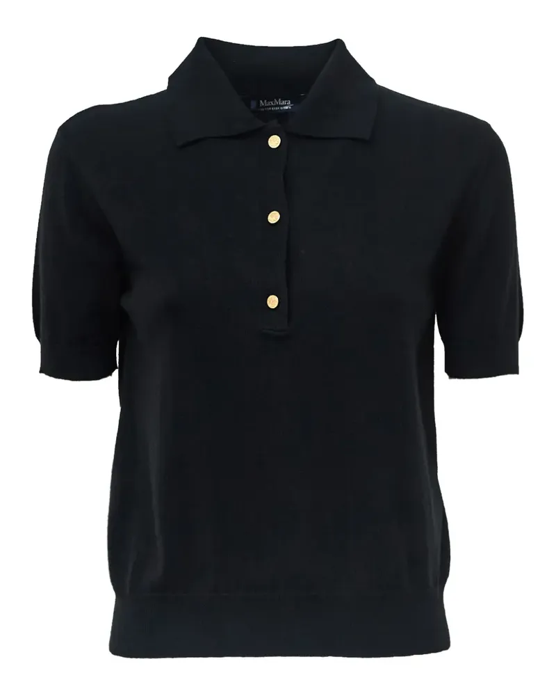 Max Mara Max Mara Kurzärmeliges Pomposa Poloshirt - Schwarz Schwarz