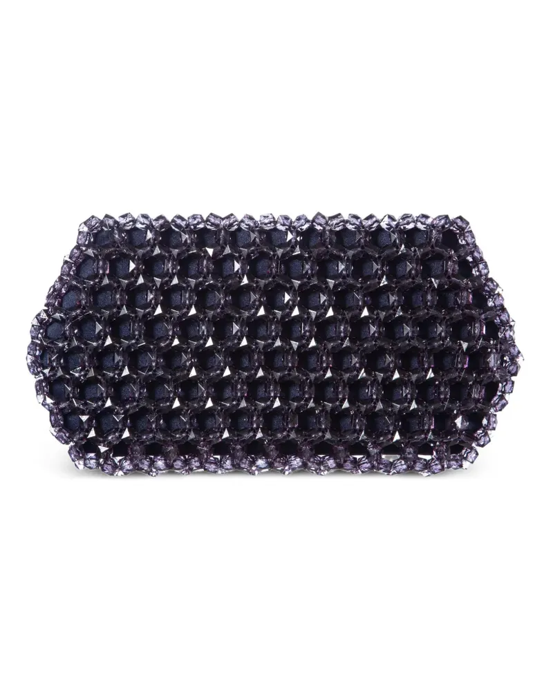 0711 Lizzie beaded clutch bag - Blau Blau