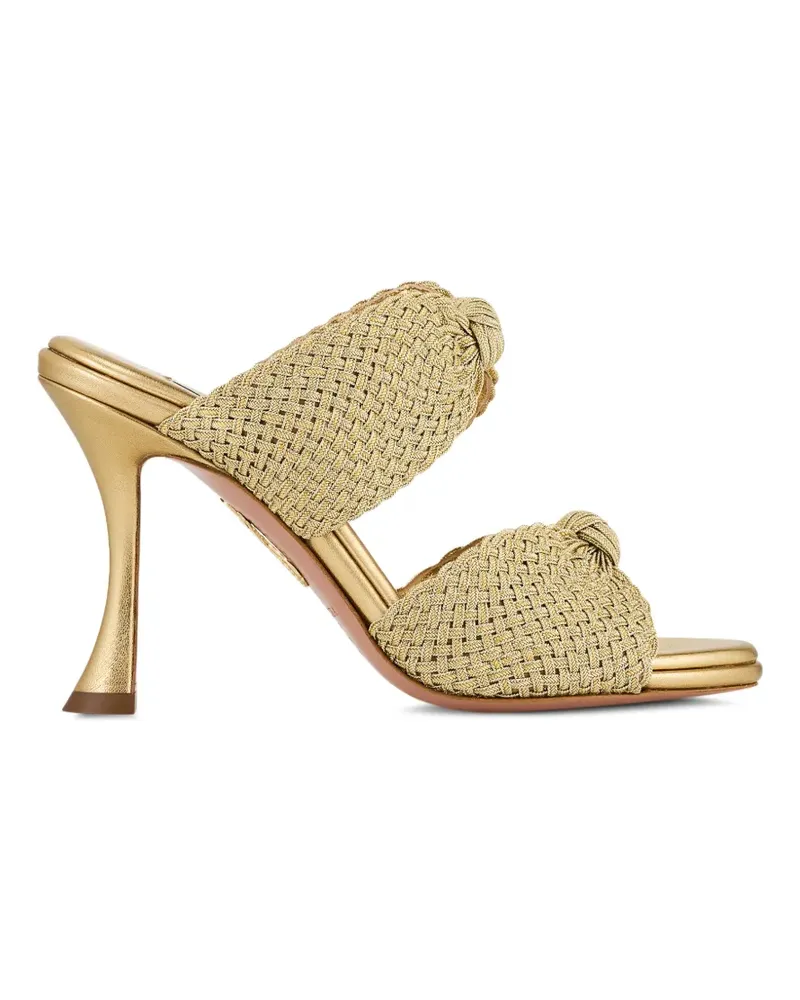 Aquazzura woven knot-detail sandals - Gold Gold