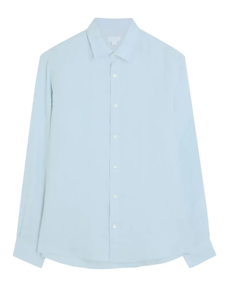 Sunspel long-sleeve button-down shirt - Blau Blau