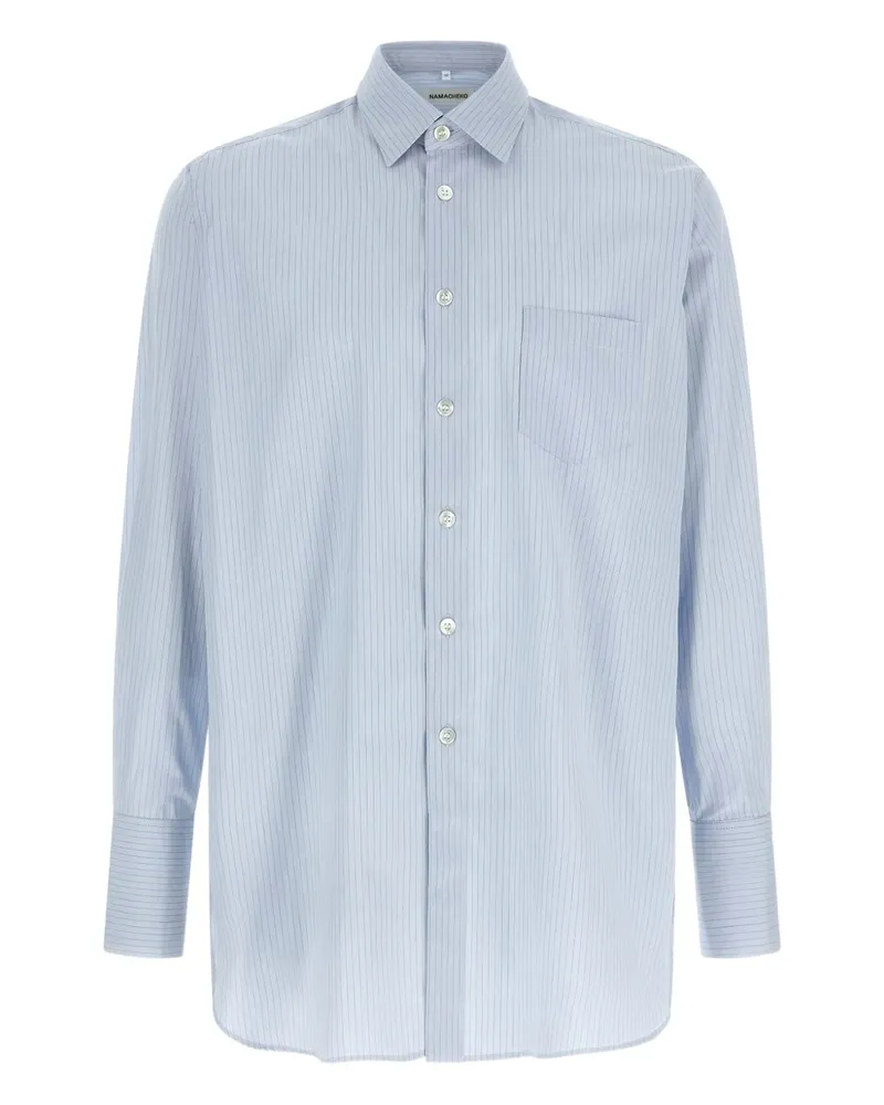 Namacheko Gestreiftes Hemd mit Brusttasche - Blau Blau