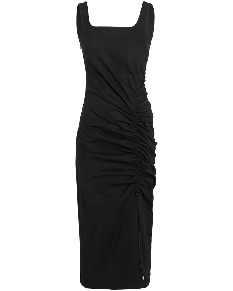 Karl Lagerfeld Midikleid mit Raffungen - Schwarz Schwarz