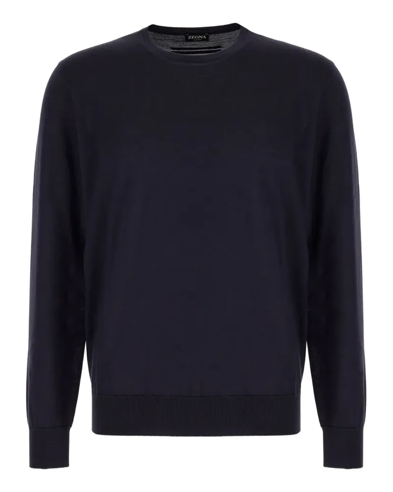 Ermenegildo Zegna Rundhals-Pullover aus Kaschmir-Seidengemisch - Blau Blau