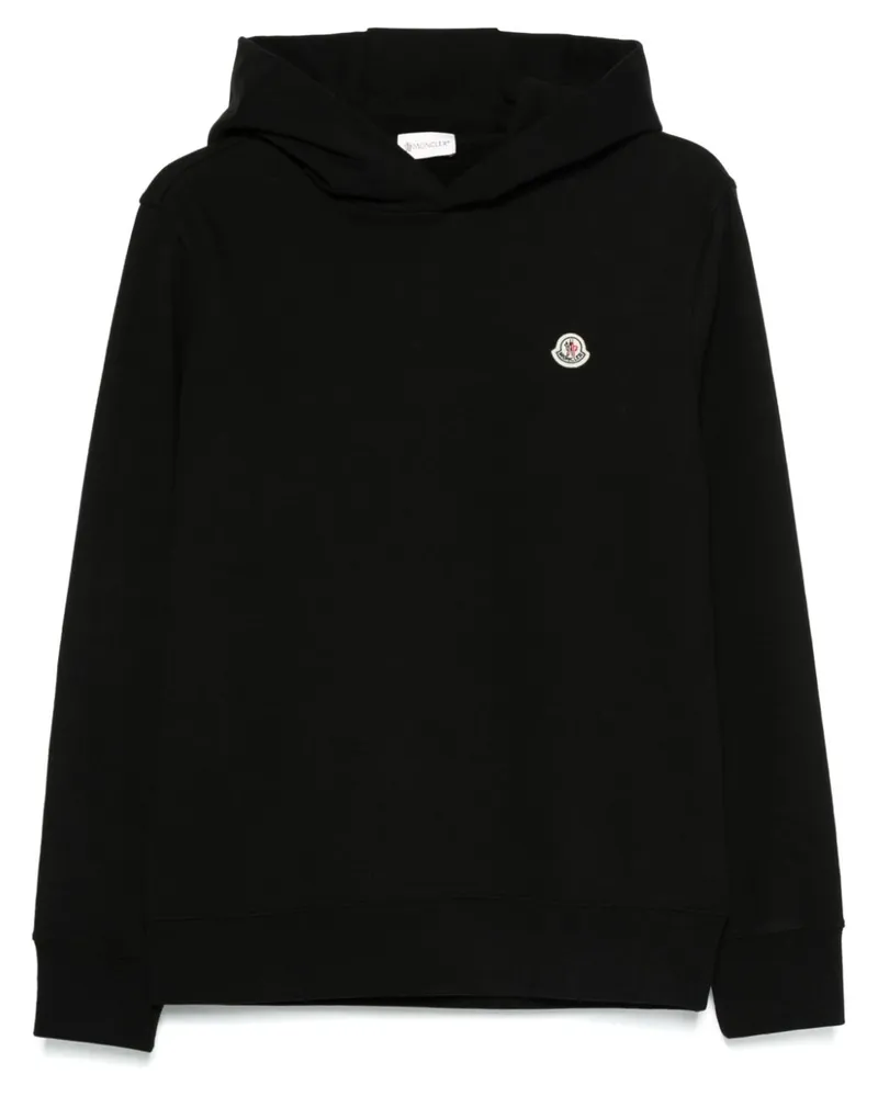 Moncler Hoodie mit Logo-Applikation - Schwarz Schwarz