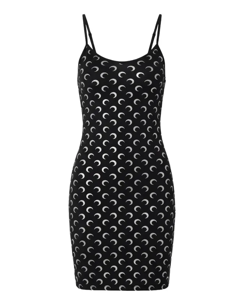 Marine Serre Moon-print mini dress - Schwarz Schwarz