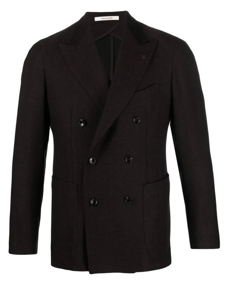 Tagliatore Doppelreihiges Sakko mit Anstecknadel - Braun Braun