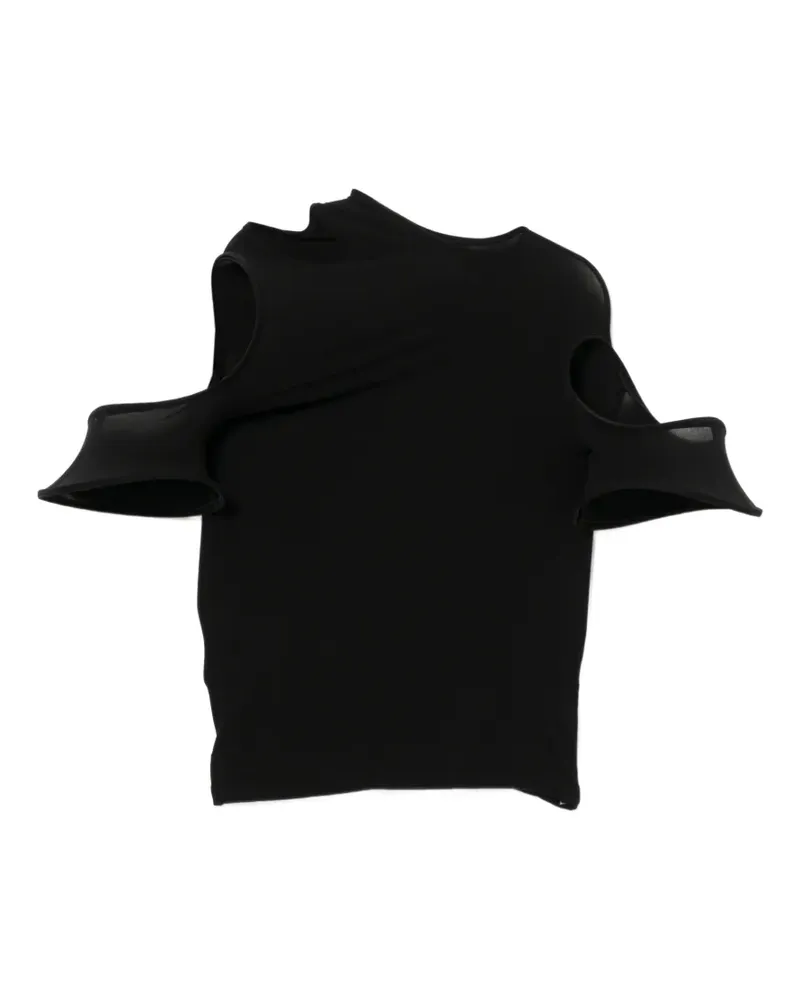 Junya Watanabe Asymmetrisches Top mit Cut-Outs - Schwarz Schwarz