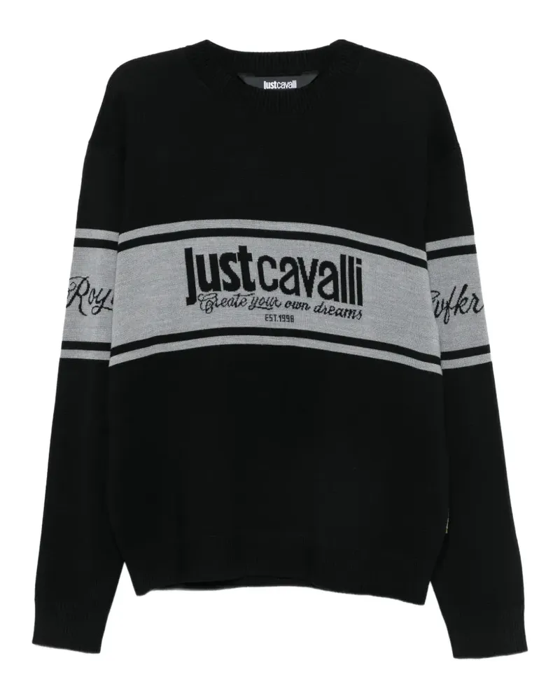 Just Cavalli Gestreifte Intarsien-Socken - Schwarz Schwarz
