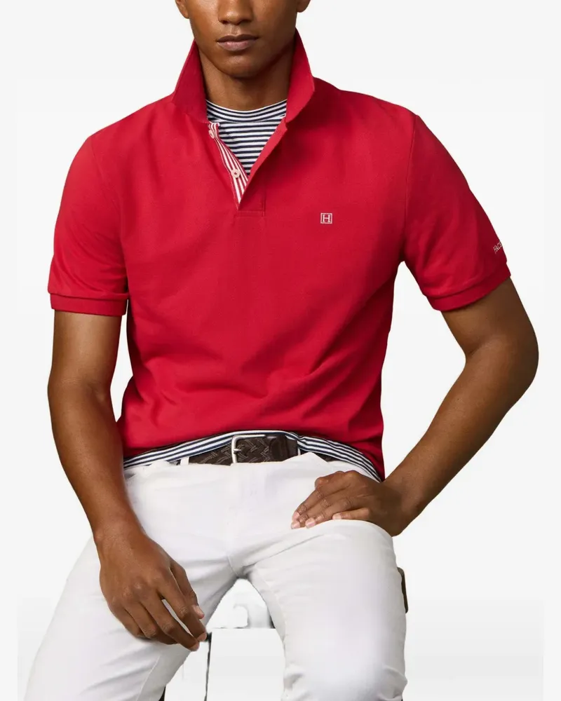 Hackett Poloshirt mit Streifendetail - Rot Rot