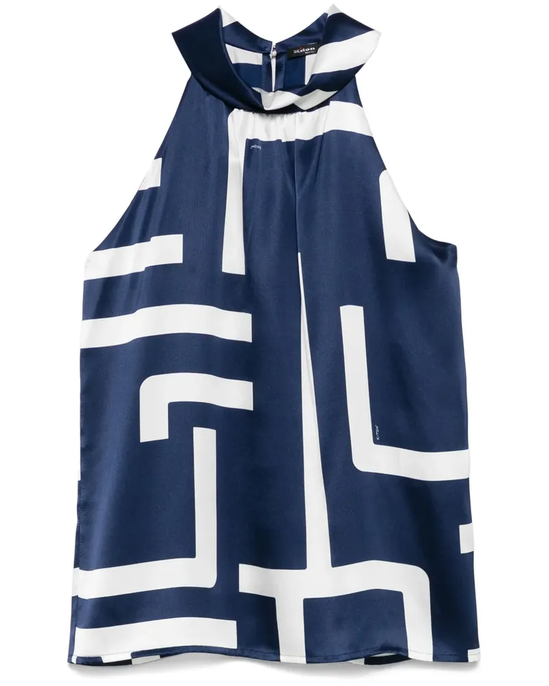 Kiton Oberteil aus Seide - Blau Blau