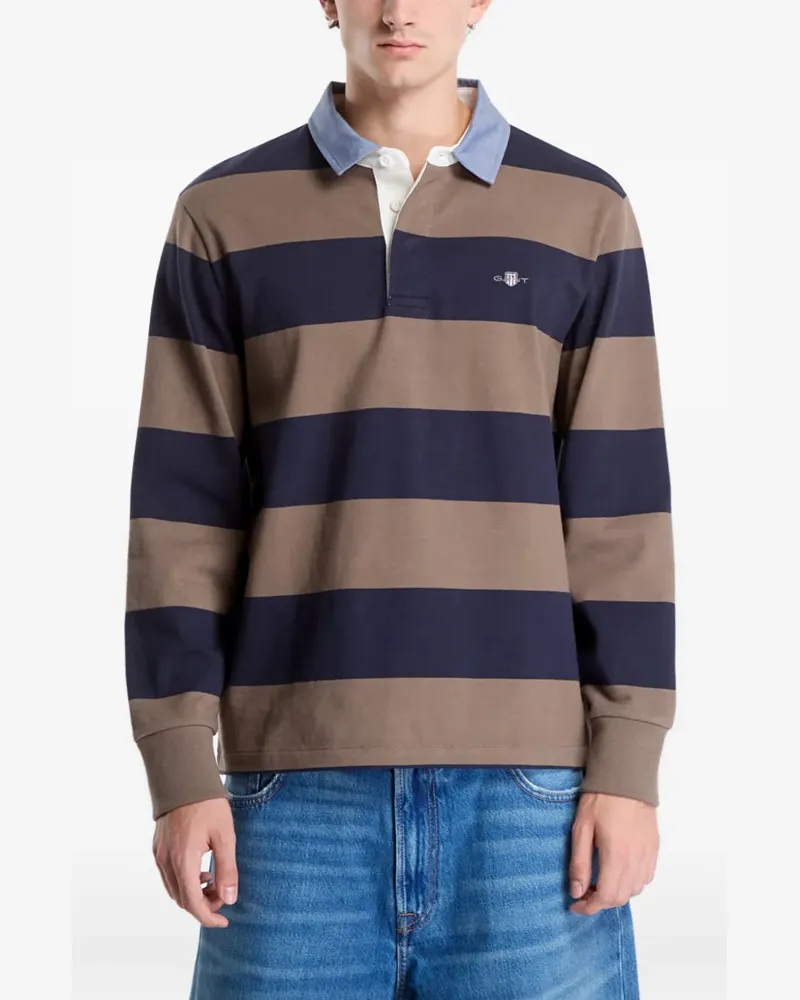 Gant Gestreiftes Poloshirt - Braun Braun