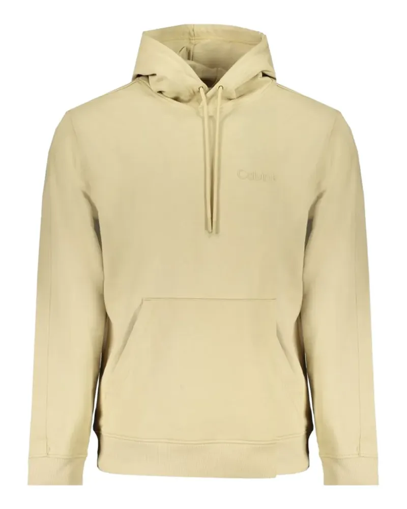 Calvin Klein logo-embroidered hoodie - Nude Nude
