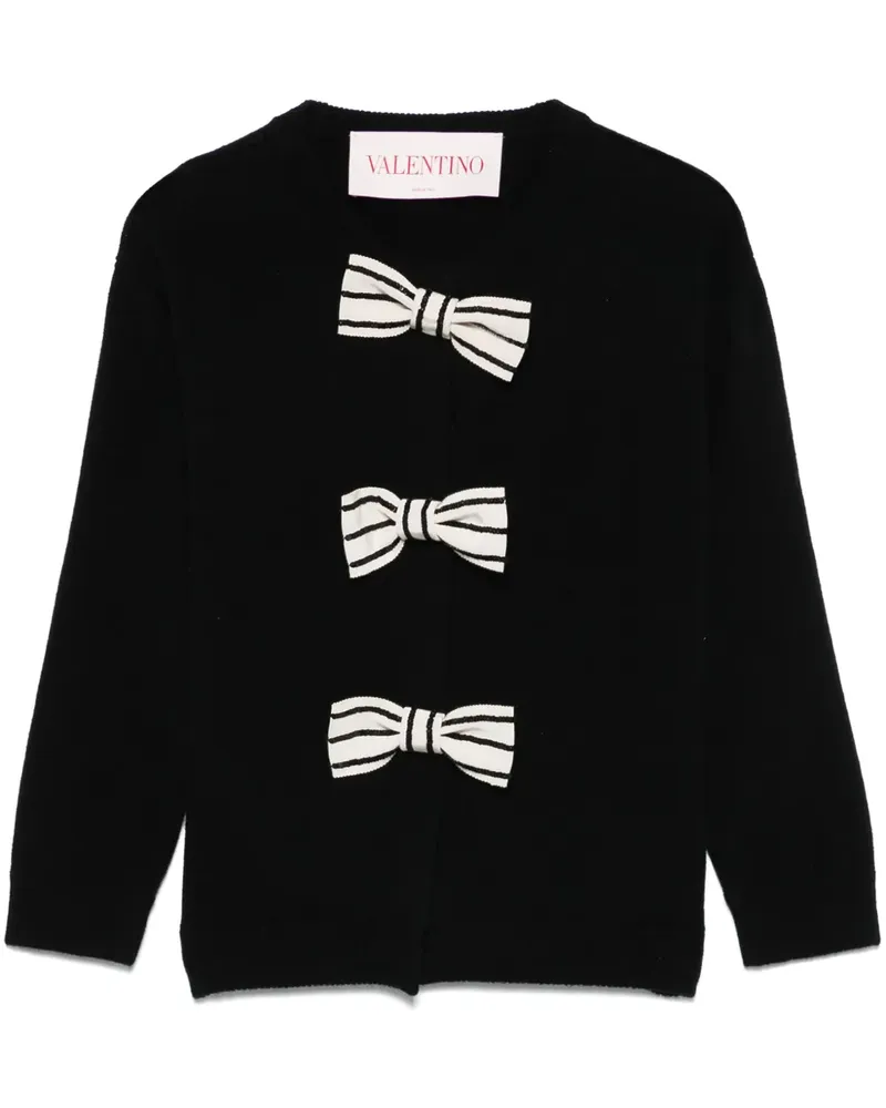 Valentino Garavani Cardigan mit aufgestickter Schleife - Schwarz Schwarz