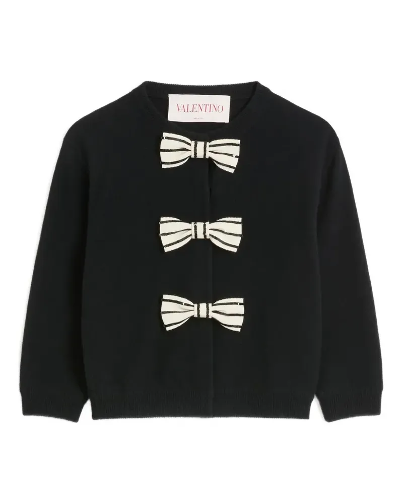 Valentino Garavani Cardigan mit aufgestickter Schleife - Schwarz Schwarz